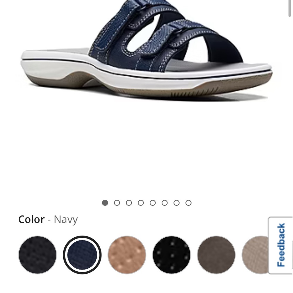 Clarks Cloudsteppers Navy Double-Strap Slide Sand… - image 3